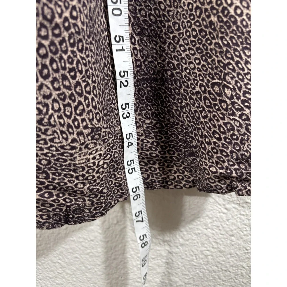 Vintage Lucia Lufkin Broomskirts Dress‎ Womens Medium Brown Leopard Maxi 90s Y2K